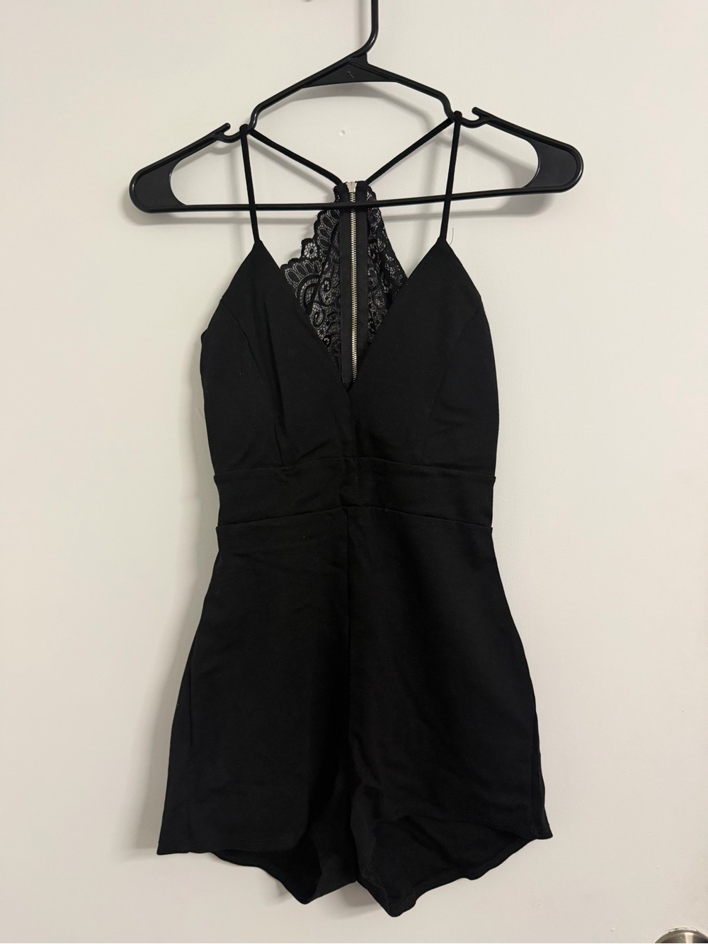 Love Culture Black Lace-Back Girls' One-Piece Romper